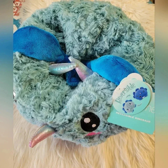 Reversible Donnie the Dino Plush 9" New Happy Angry - Picture 5 of 6